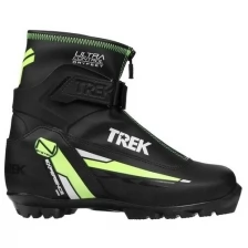 Trek Ботинки лыжные TREK Experience 1 NNN ИК, цвет чёрный, лого зелёный неон, размер 36
